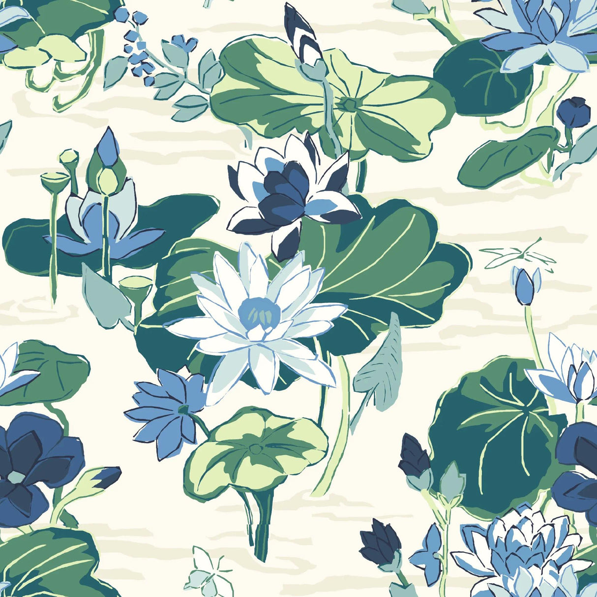 Lily Pond Lane Unpasted Wallpaper, 9-yard roll