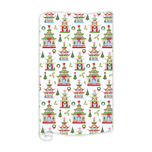 Festive Pagodas Christmas Gift Wrapping Paper