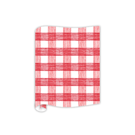 Gin Lane Red Check 12-foot Paper Table Runner