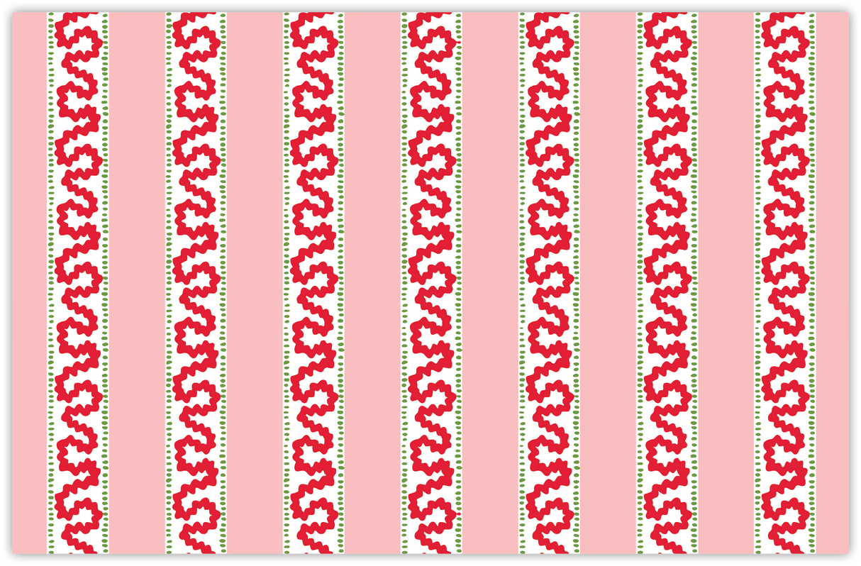 Pink/Red Harbor Trail Rectangular Paper Placemats, Pad of 20
