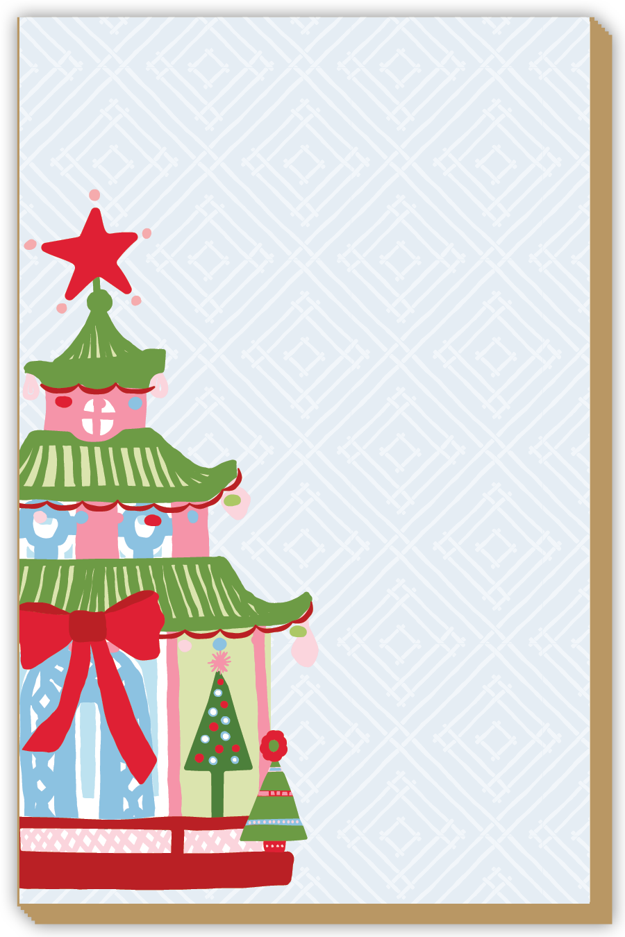 Festive Pagoda Luxe Rectangular Christmas Notepad