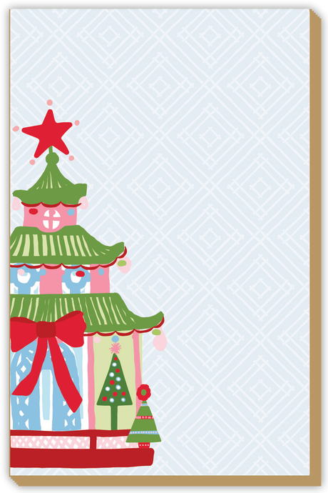 Festive Pagoda Luxe Rectangular Christmas Notepad