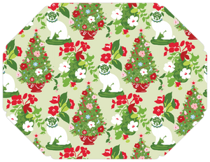 Christmas Pugs Die-Cut Paper Placemats, Set of 10