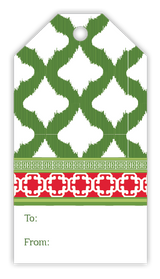 Green Ikat Gift Tags, Pack of 10