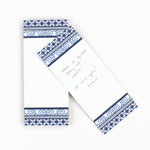Chinoiserie Luxe Skinny Notepads with Monserrat Blue design in a white background