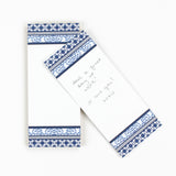 Chinoiserie Luxe Skinny Notepads with Monserrat Blue design in a white background