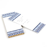 Chinoiserie Luxe Skinny Notepads with Monserrat Blue design in a white background