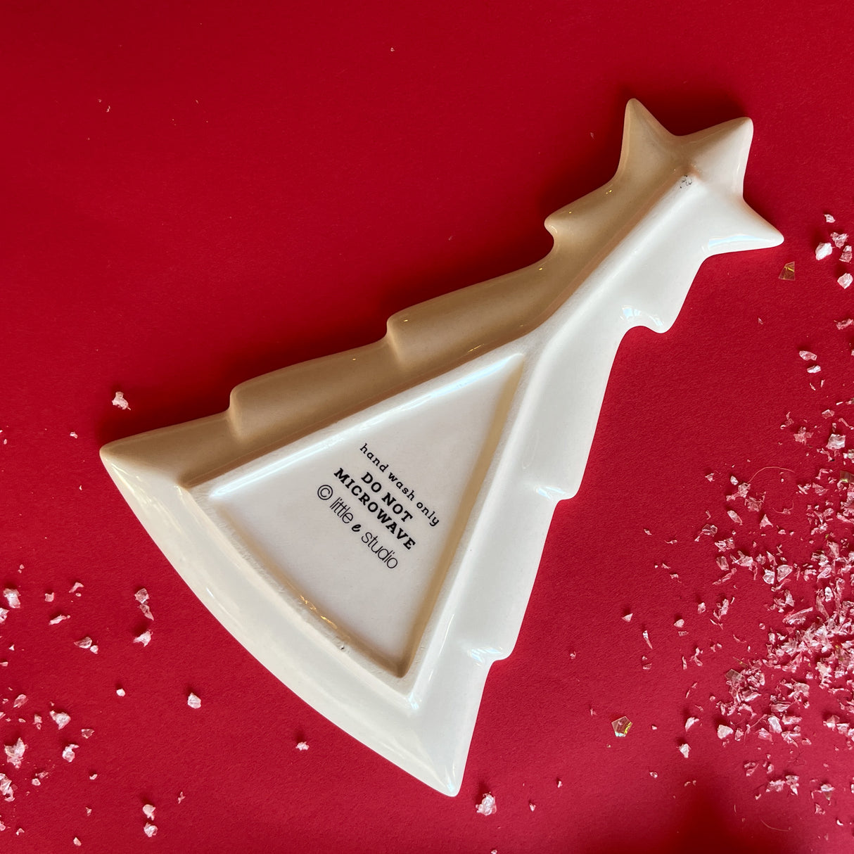 Ceramic Christmas Tree w/Star Accent Plate, Set of 4