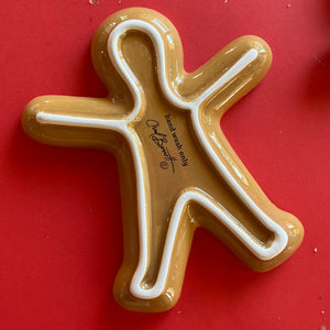 Ceramic Gingerbread Christmas Accent Plate, Set of 4