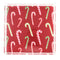 Dancing Candy Canes Square Acrylic Tray, in large size.  Red background with multicolor stripe candy canes