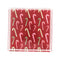 Dancing Candy Canes Square Acrylic Tray, in medium size.  Red background with multicolor stripe candy canes