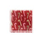 Dancing Candy Canes Square Acrylic Tray, in small.  Red background with multicolor stripe candy canes
