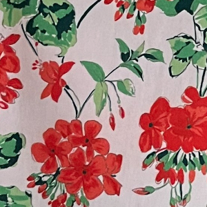 Red Geranium on white background tea towel