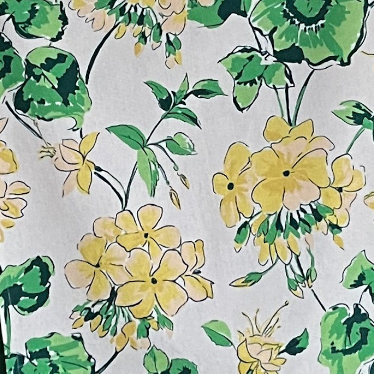 Yellow Geranium on white background tea towel
