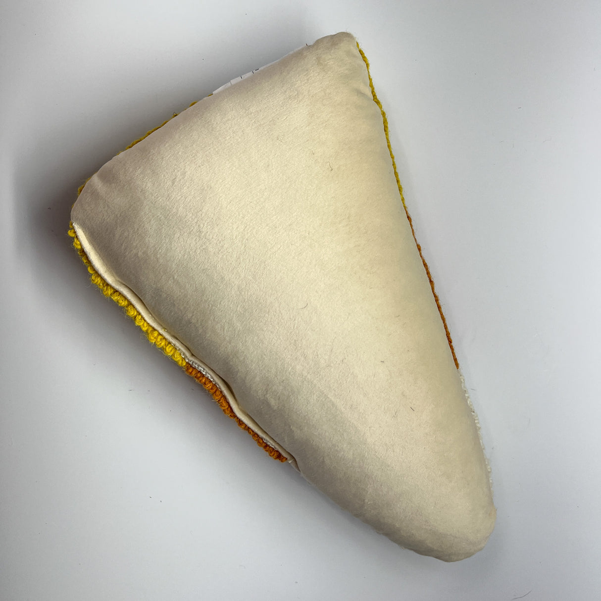 Candy Corn Shaped Hooked-Wool Halloween Throw Pillow