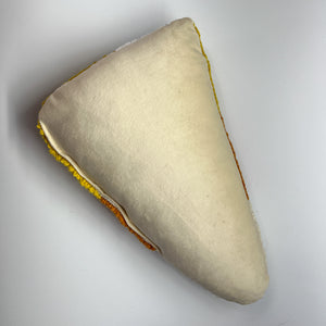 Candy Corn Shaped Hooked-Wool Halloween Throw Pillow