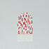 A red gift tag with a geometric pattern, displayed on a white background
