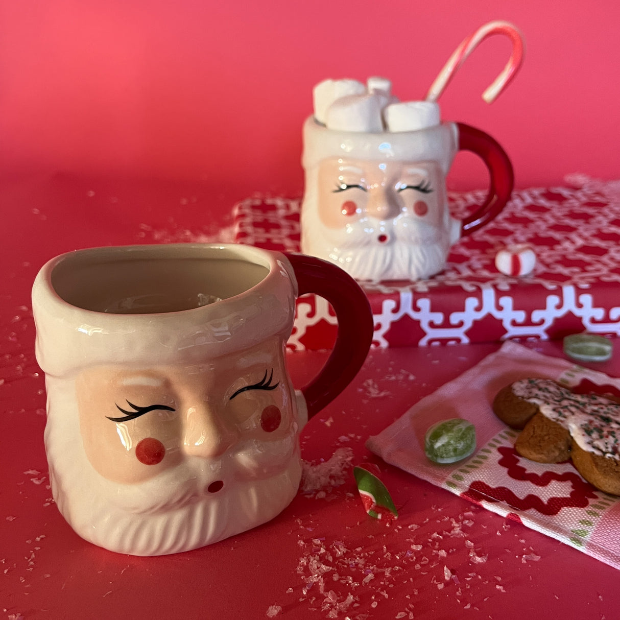 Ceramic Santa Face Christmas Mug