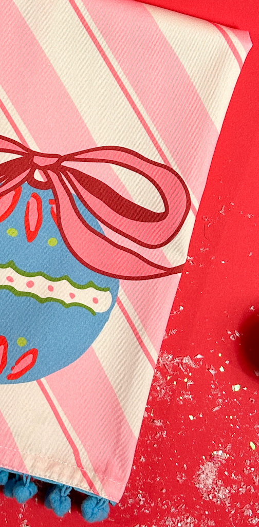 Christmas Candy Stripe Tea Towel
