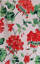 Red Geranium on white background tea towel