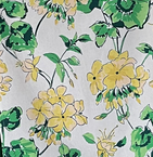 Yellow Geranium on white background tea towel