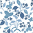 Strawberry fabric samples featuring strawberry and lemon motifs in blue tones against a white background