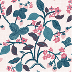 a strawberry fabric sample featuring pink and red strawberry and lemon motifs on a white background