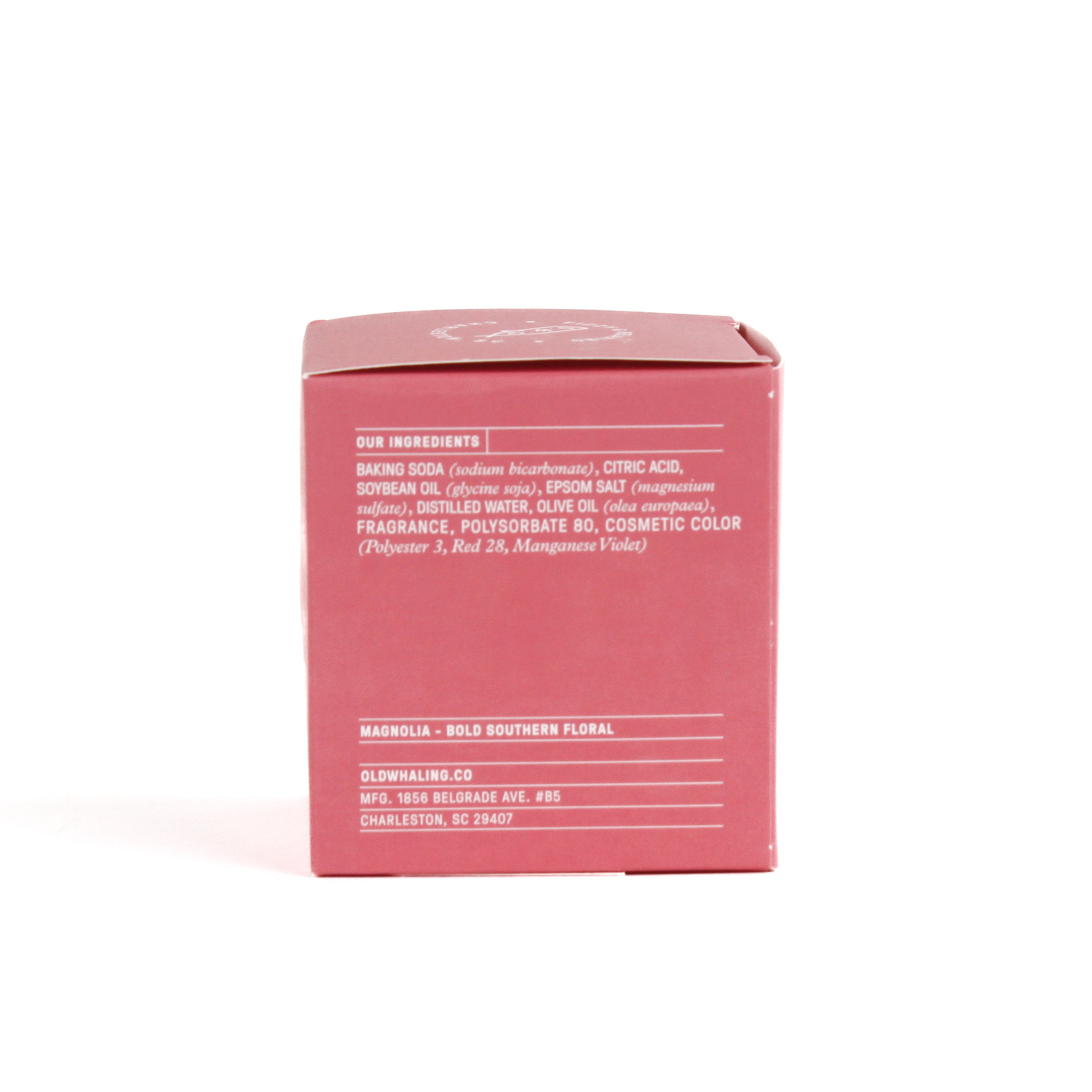 Magnolia Bath bomb box packaging on white background