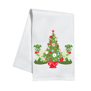 Christmas Pugs Tea Towel/Dish Towel/Guest Towel