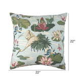 Meadow Club Floral Swan outdoor pillow, 22 by 22 inches.