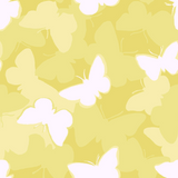 Meadow Morn outdoor wallpaper featuring a daffodil yellow butterfly pattern.