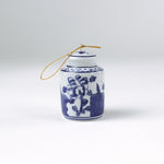 miniature blue and white Chinoiserie ginger jar Christmas ornaments 