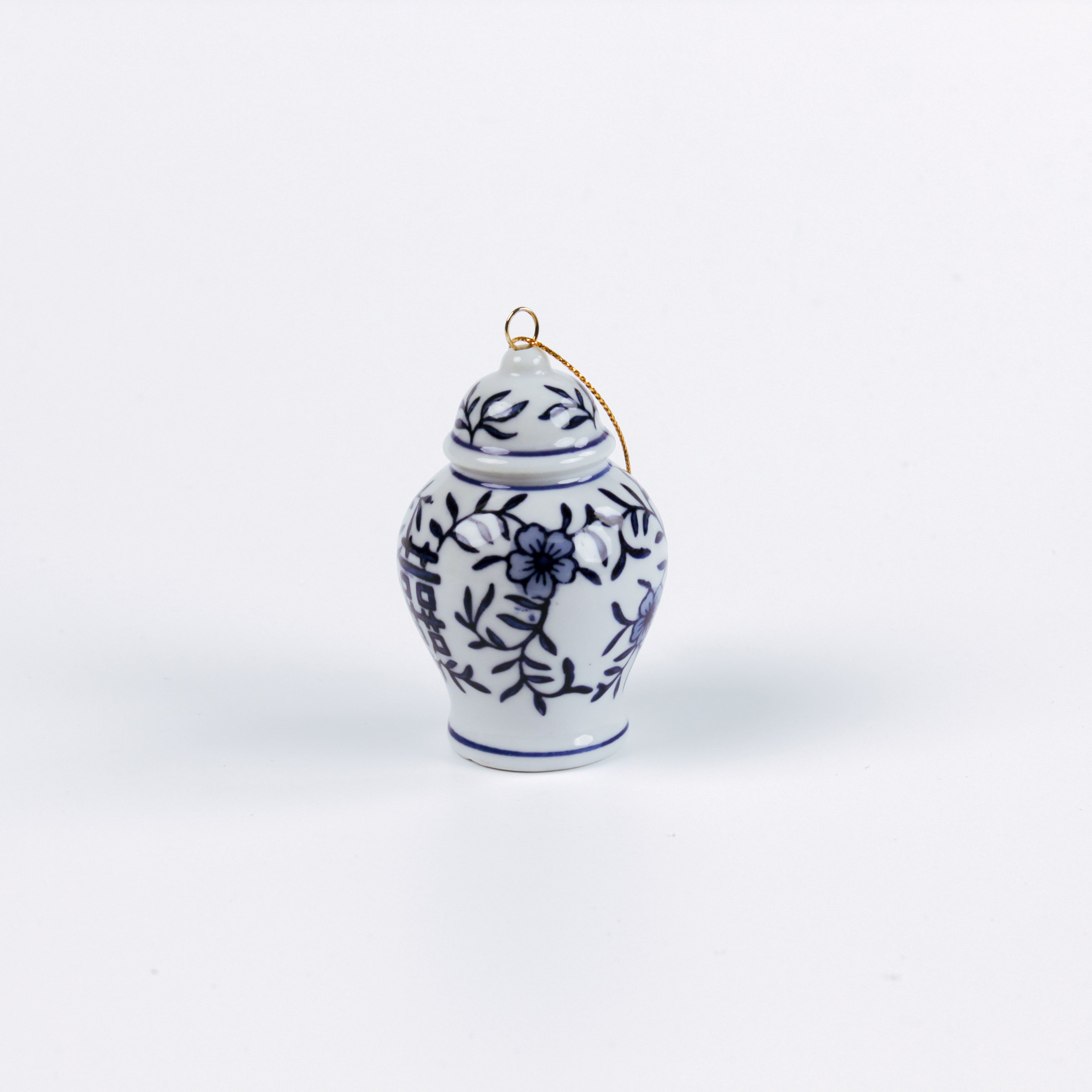 miniature blue and white Chinoiserie ginger jar Christmas ornaments 