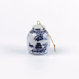 miniature blue and white Chinoiserie ginger jar Christmas ornaments 