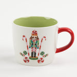 Ceramic Mug  with a Nutcracker and Candy Cane design