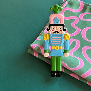 Nutcracker Painted-Metal Christmas Napkin Rings, Set of 4