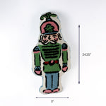 Nutcracker shaped Christmas pillow, 24.25" H x 11" W