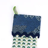 Old Jaipur Green and Blue Christmas Stocking