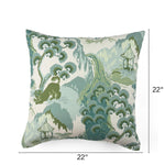 Old Peking outdoor pillow, 22 by 22 inches.