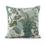 Old Peking outdoor pillow featuring a classic scenic pattern.