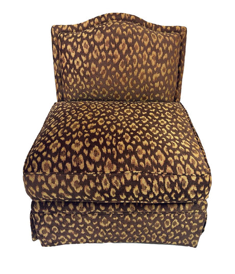 One vintage slipper chair in leopard print