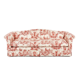 Vintage Red Toile Sofa