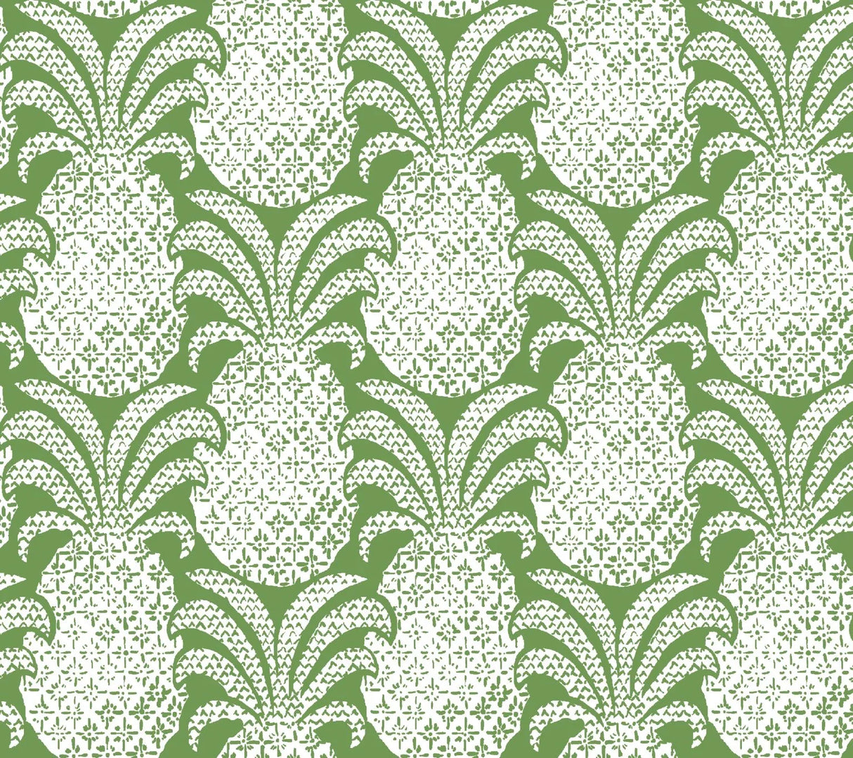 Round Hill Green Outdoor Fabric Sample