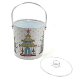 pagoda pattern ice bucket with a clear lid and metal handle