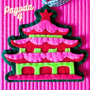 Handmade Felt Pagoda Christmas Ornaments