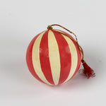 red paper Mache Striped Christmas Ornaments