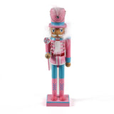 a Pink Christmas Nutcracker Table Decoration on a white background
