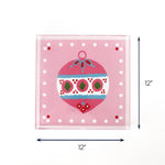 Pink Ornaments Christmas Acrylic Tray (Large) with dimension of 12" x 12".