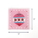 Pink Ornaments Christmas Acrylic Tray (Large) with dimension of 12" x 12".