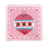 a large pink square Acrylic Trays with Ornament motif on it on a white background